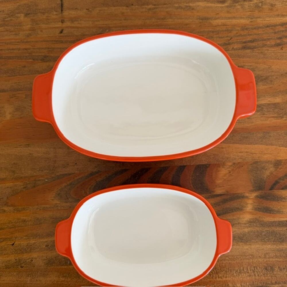 KitchenAid Orange .7qt and .3qt Chip-Resistant Ceramic Casserole Dishes - Picture 2 of 8